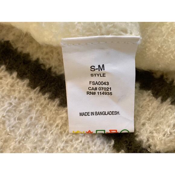 La Classe Couture Knit Drawstring Hoodie Poncho Sz Small/Medium White Beach NWT - Picture 6 of 7